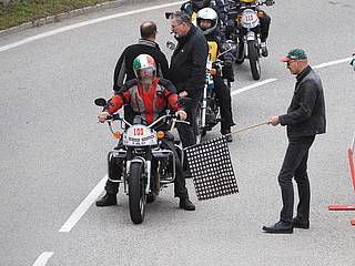 Johannes Dietmar Bauer mit Moto Guzzi V 1000 Convert am Seiberer 2023